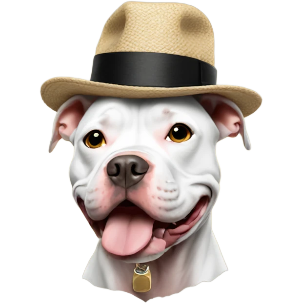 pitbull smoking with a hat emoji