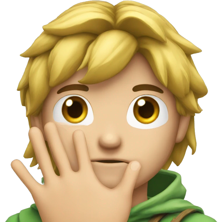 Link llorando con sus manos tallando sus ojos emoji