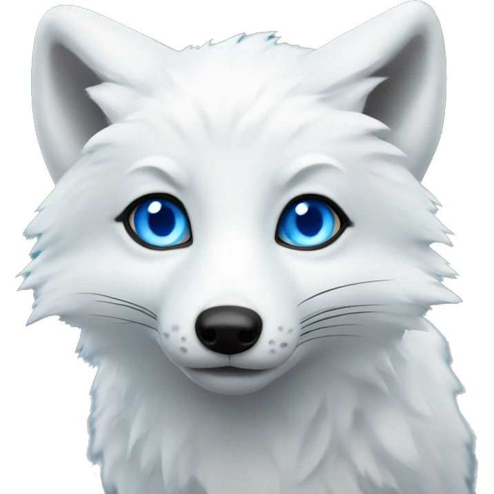 An arctic fox with bright blue eyes, similar to the default fox I can emoji