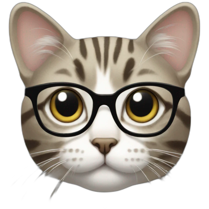 Gravel striped cat with glasses emoji