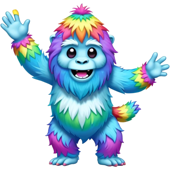 easter rainbow yeti dancing emoji