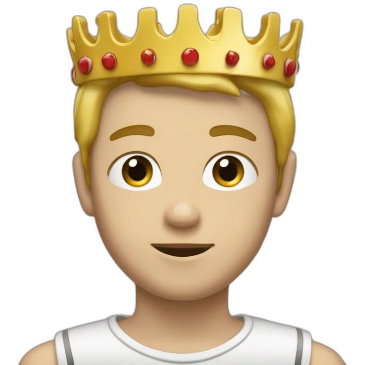 Garçon blanc avec une couronne emoji