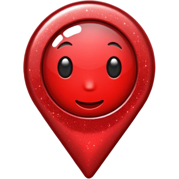 glitter red pin emoji