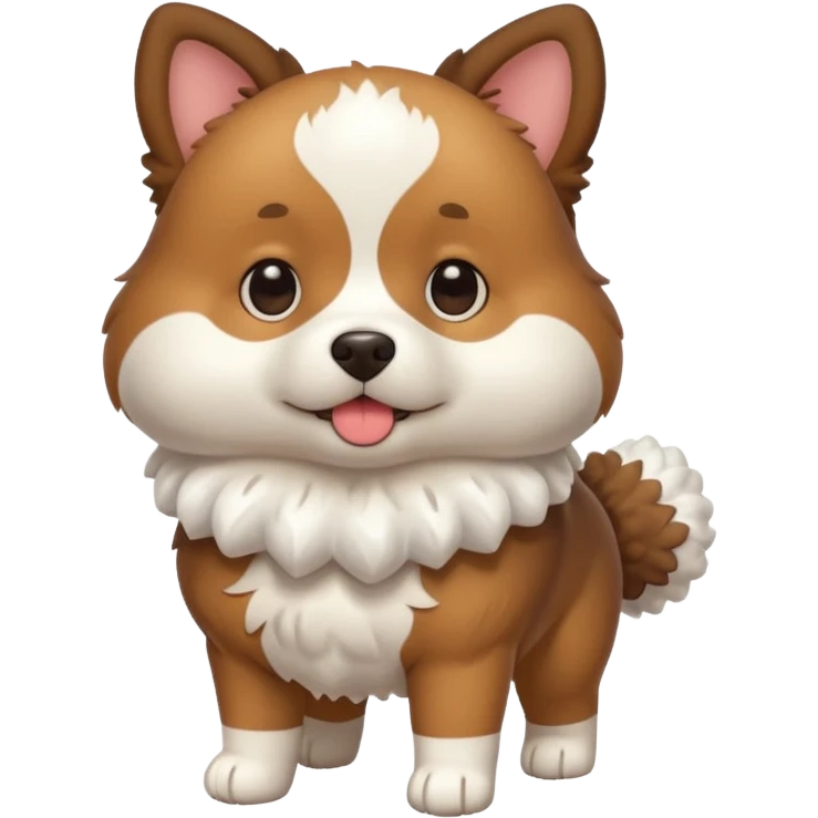 a full body of cute dog with puffer emoji