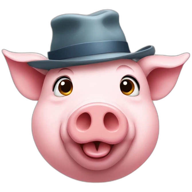 Pig with hat emoji