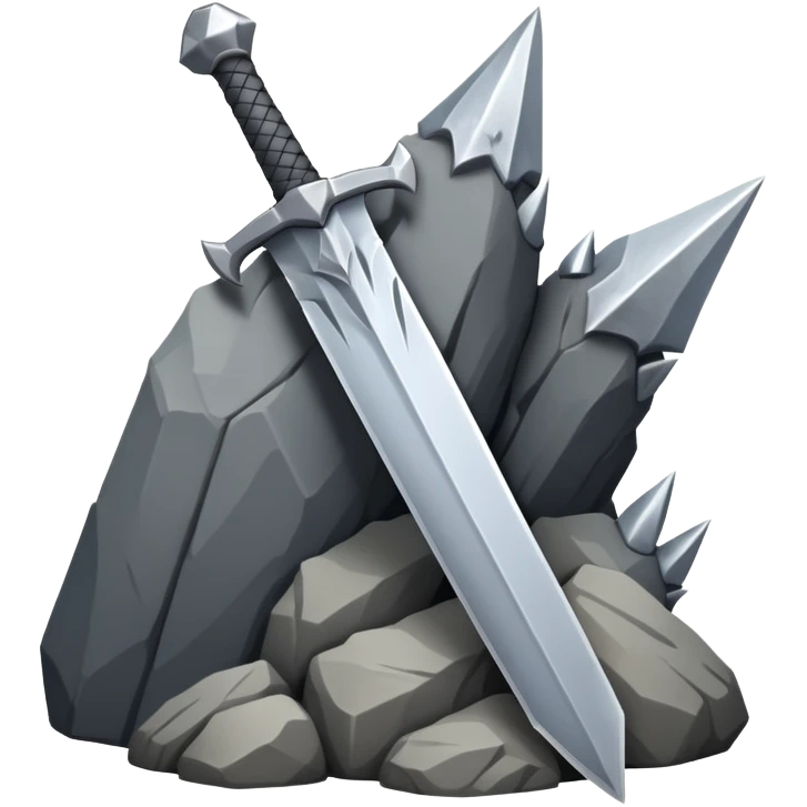 a sword in a spiked rock emoji