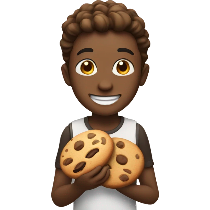 Smiling with cookies emoji