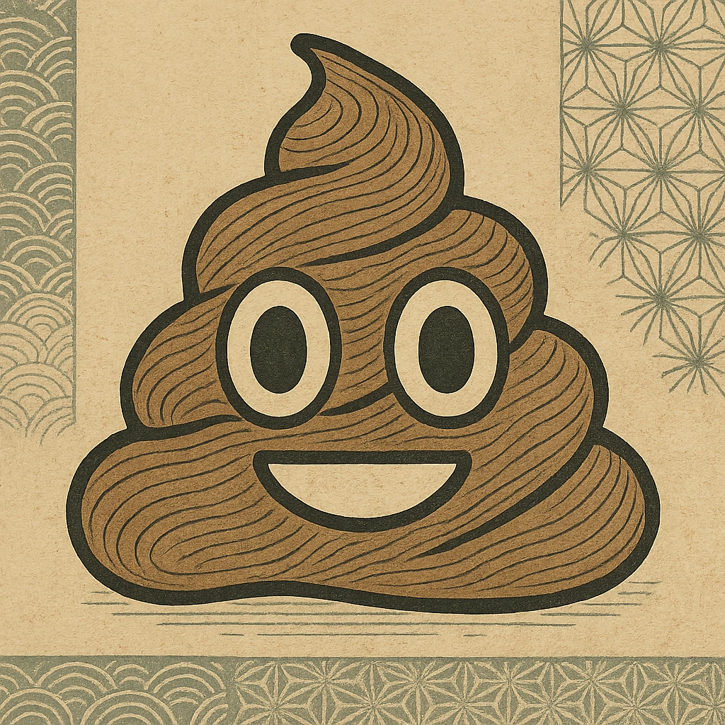 ukiyo-e style poop emoji emoji