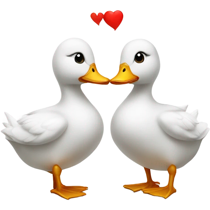2 white ducks in love  emoji