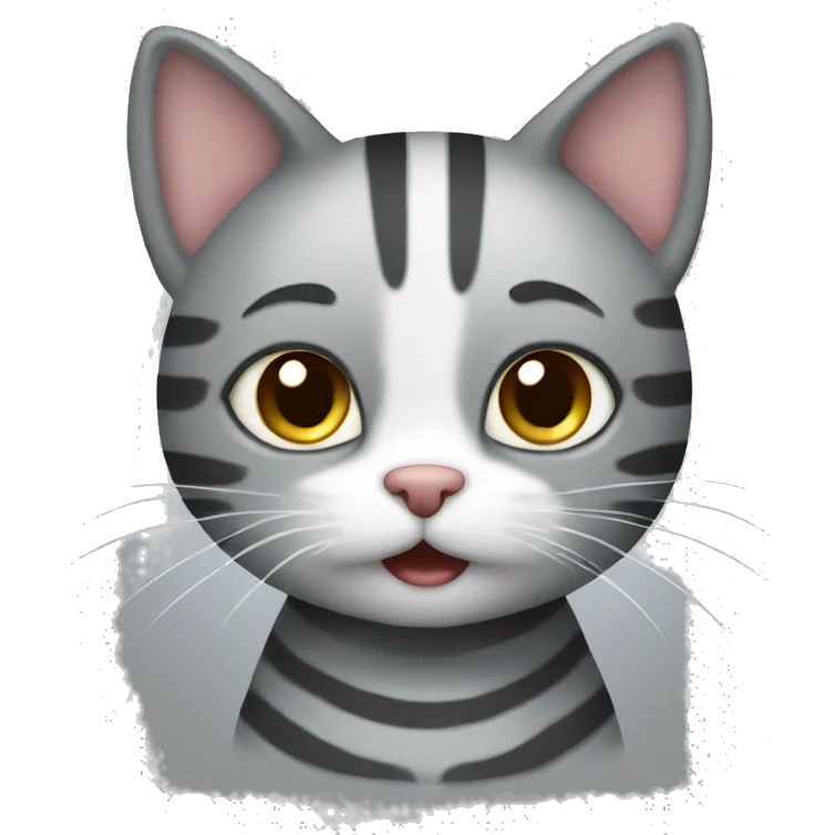 a cute gray striped kitty cat.  emoji