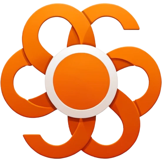Ubuntu logo, flat, orange and white emoji