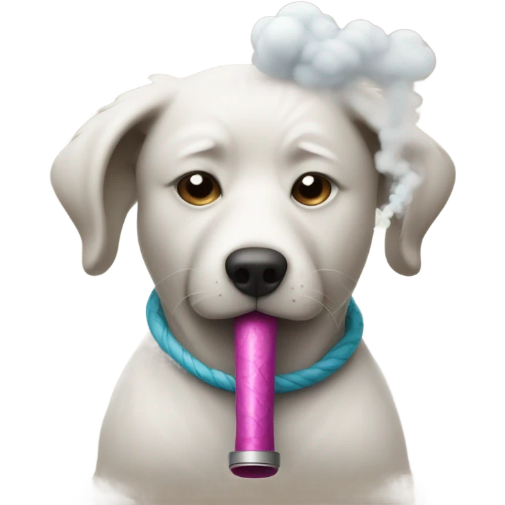 Dog smoking hookah emoji