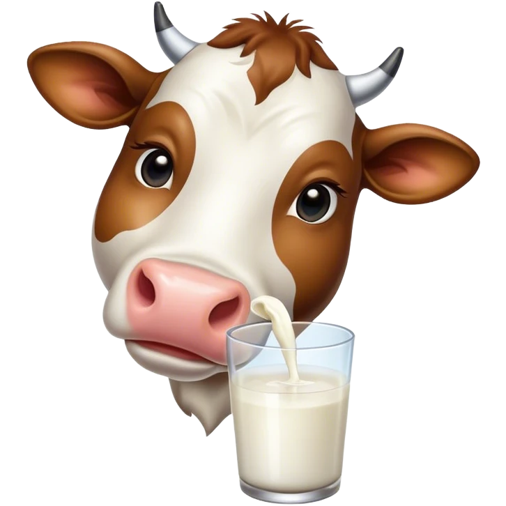 Cow drinks milk emoji