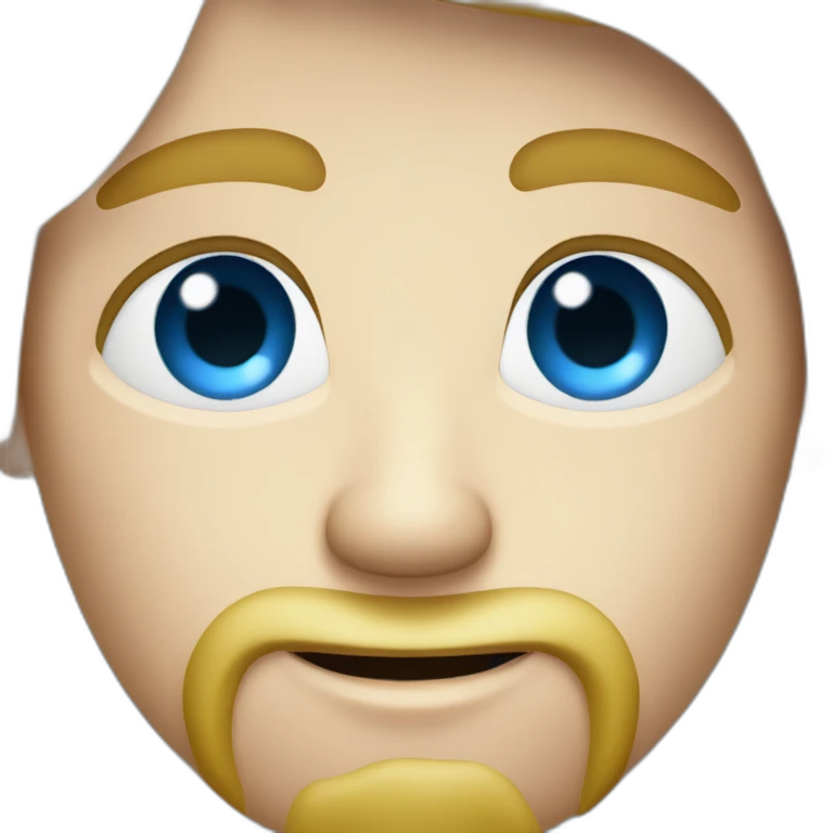 Blond blue eyes with beard and computer in box emoji