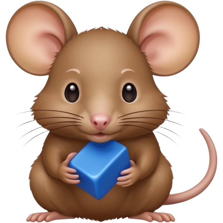 raton comiendo bloque azul emoji
