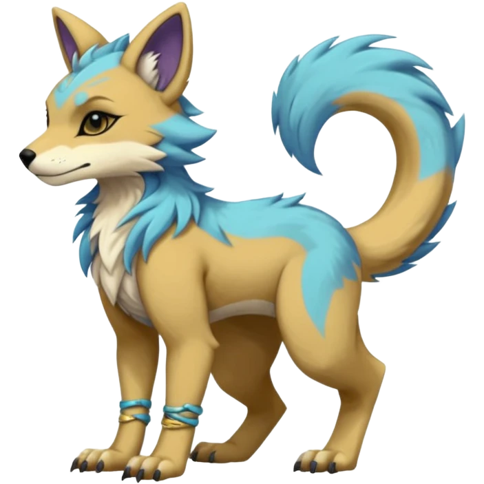 Edgy shiny exotic colorful smooth soft pastel modern anthro furry vernid-trico-Protogen-Primagen-WereGarurumon-hybrid fursona by Falvie, LiLaiRa, AngieWolf emoji