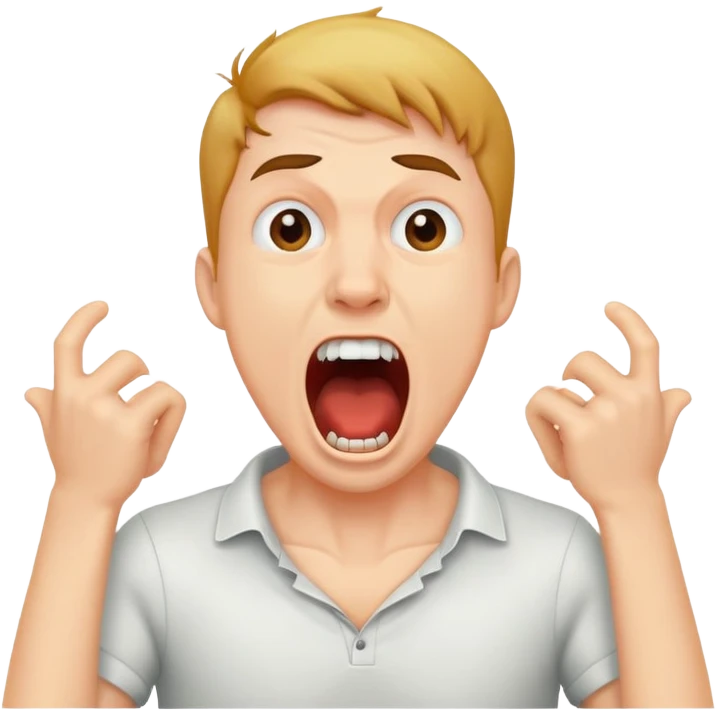 guy holding neck while screaming  emoji