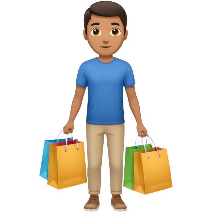 man with shopping bags emoji