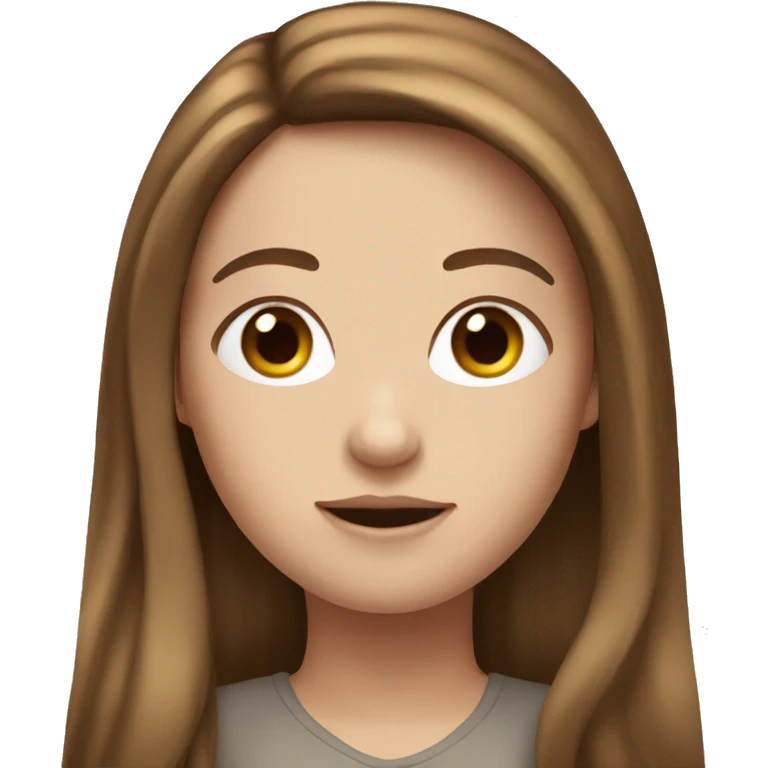 White girl with long brown hair emoji