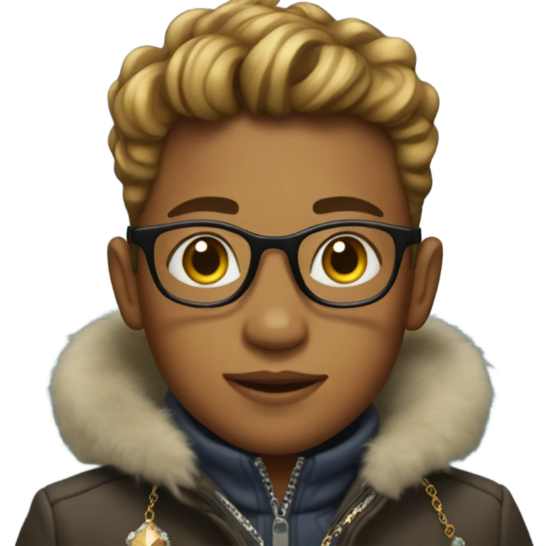 boy in jewelry and coat emoji