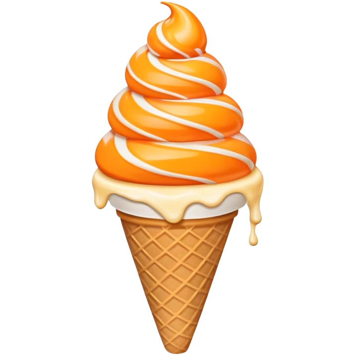 Ice cream wafer cone swirl orange creamsicle emoji