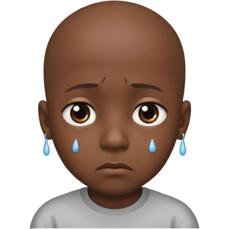 Little bald sad black boy emoji