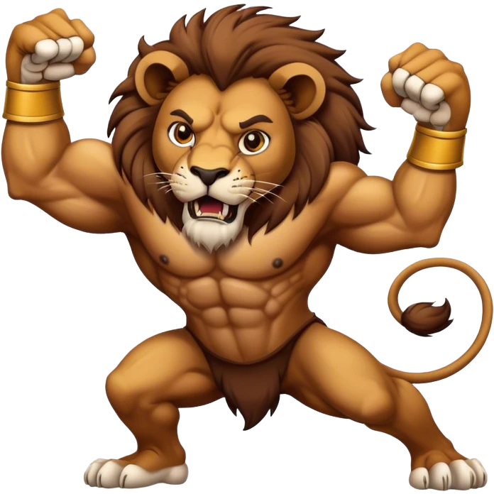 León luchando  emoji