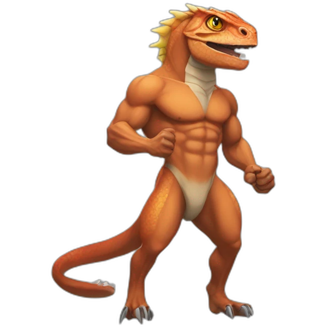 Chamaleon with muscles emoji
