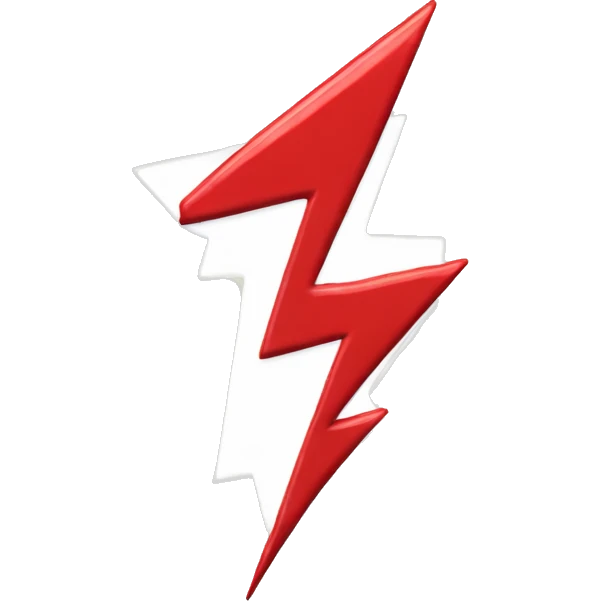 red and white lightning bolt emoji