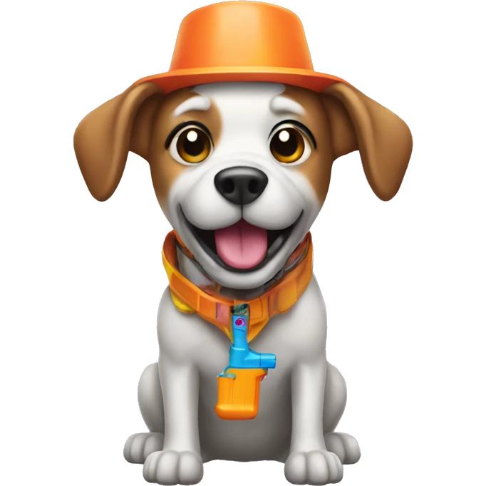dog with watergun emoji
