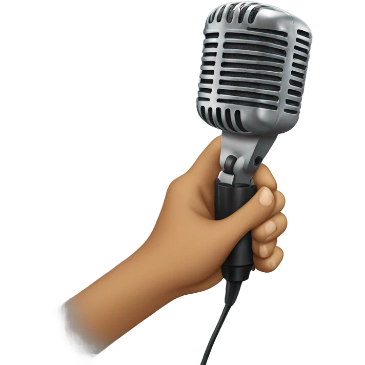 Hand not holding microphone dropping it emoji