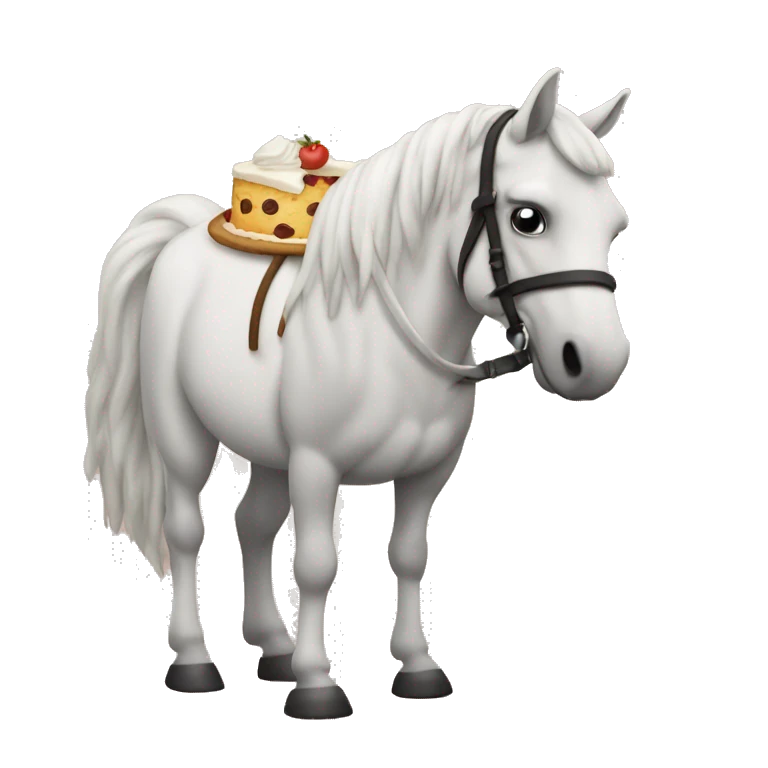 Un cavallo che mangia una torta emoji
