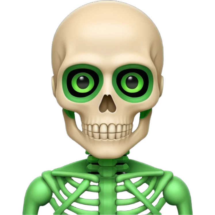 hacker with green pixel skelaton face emoji