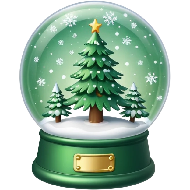 Christmas tree snow globe emoji