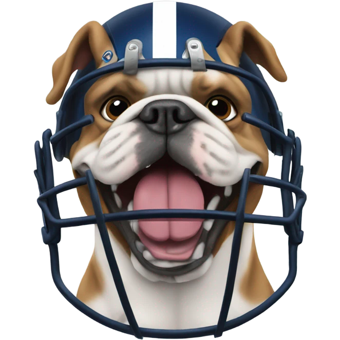 Bulldog in a football helmet emoji