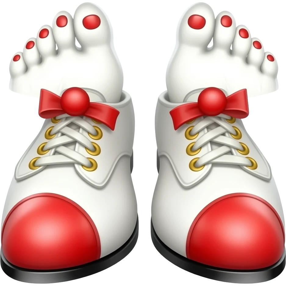White toes with red toenails ripping of clown shoes emoji
