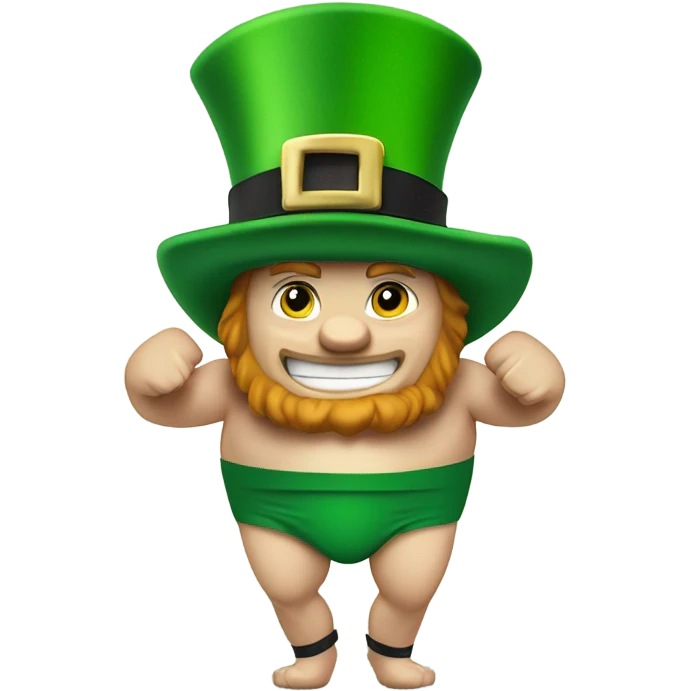 Fighting irish leprechaun in a speedo emoji