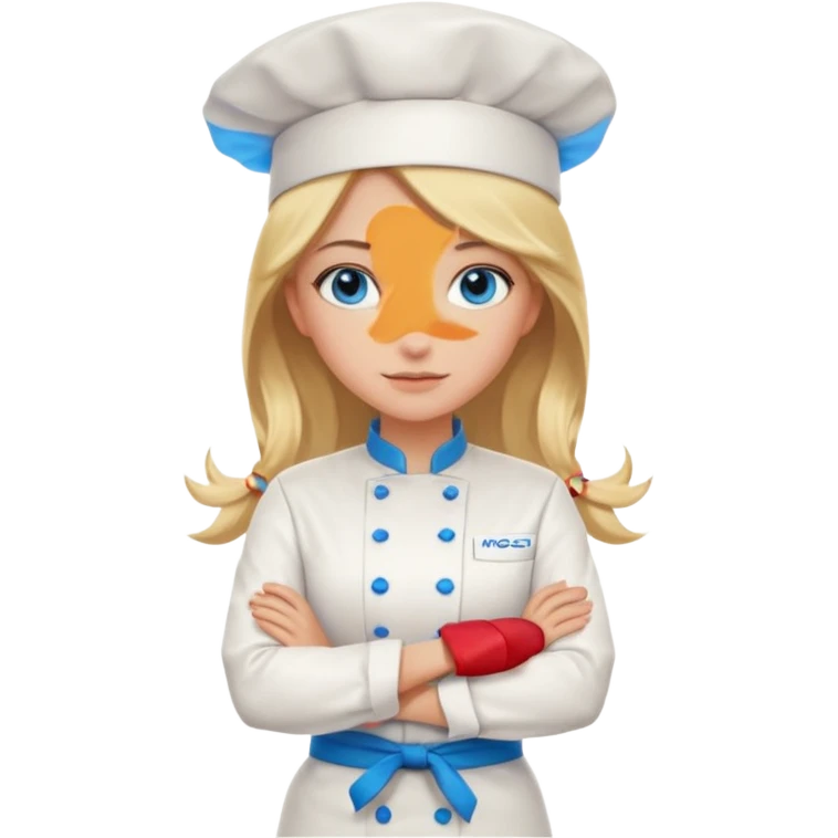 Full body 
Sexy Long Blonde hair blue eyed female chef arms folded emoji