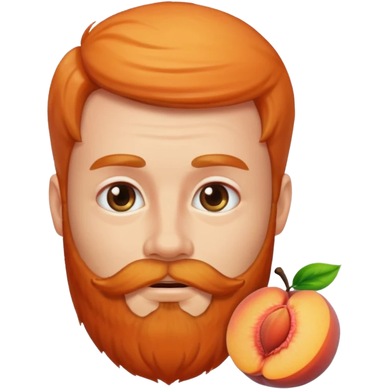 man with beard, face first in a peach emoji