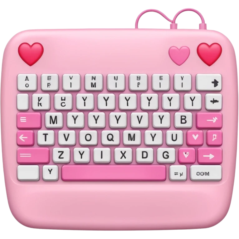 mix light pink dark pink and white girly keyboard emoji