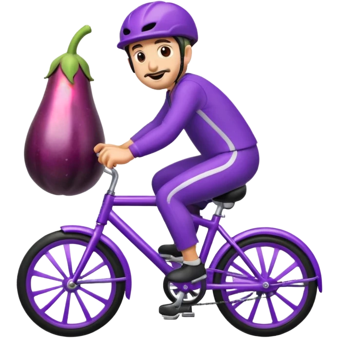Eggplant riding bike emoji