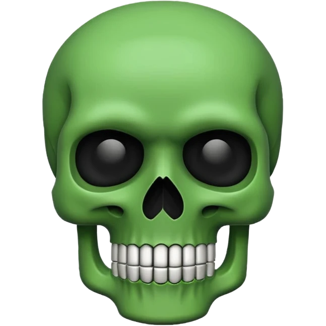 green skull emoji but intentionally bad emoji