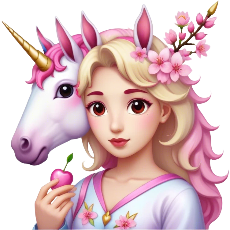 Cherry blossom-unicorn emoji