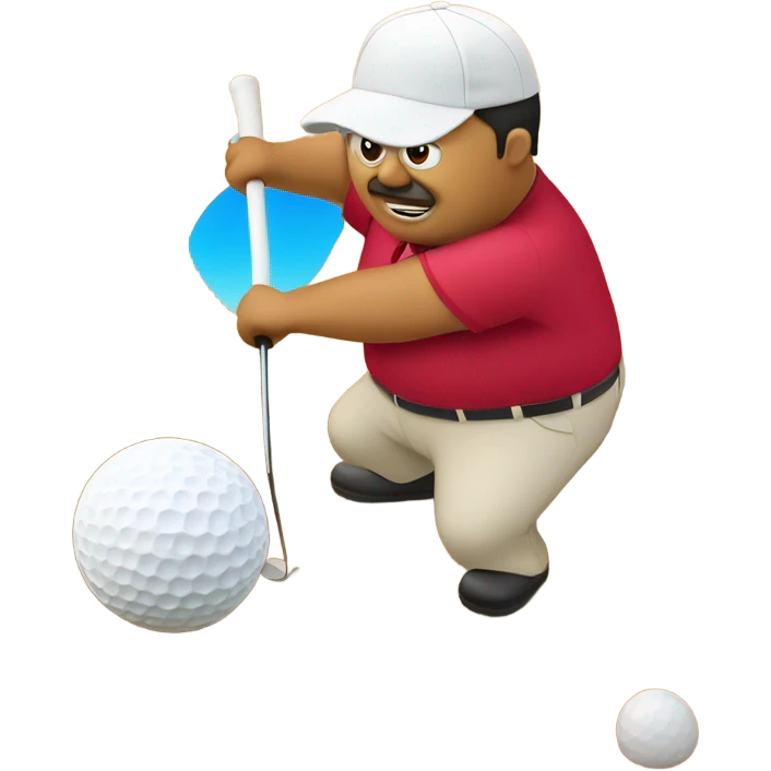 Fat Mexican playing golf out of a sand trap emoji