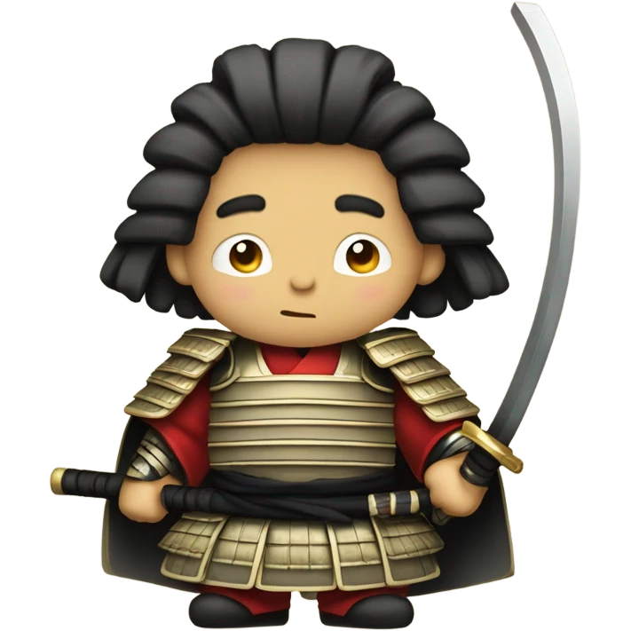 A samurai bowing, presenting their katana in surrender emoji