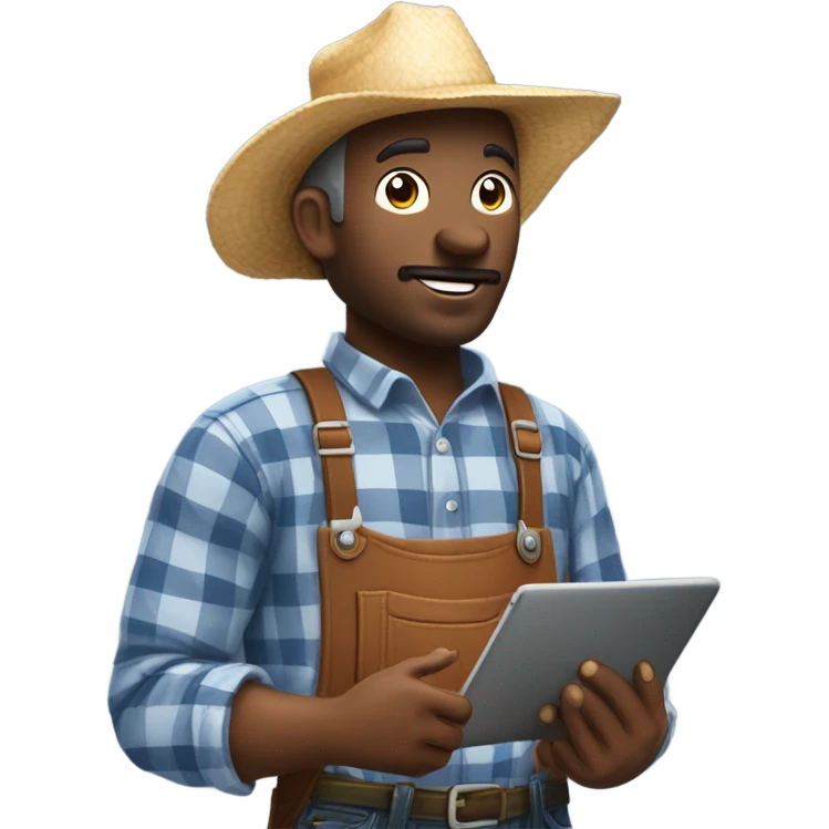 Farmer who communicate marketing emoji