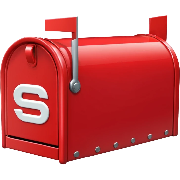 christmas red mail with white "S" logo emoji