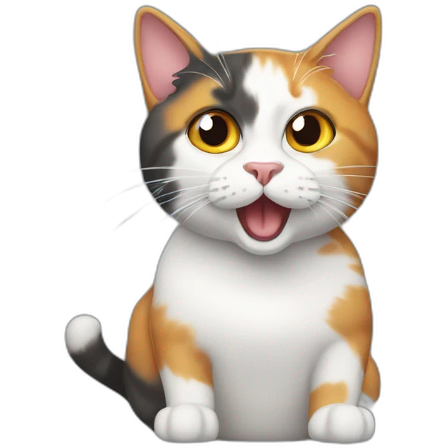 tri-colour cat shock surprise t emoji