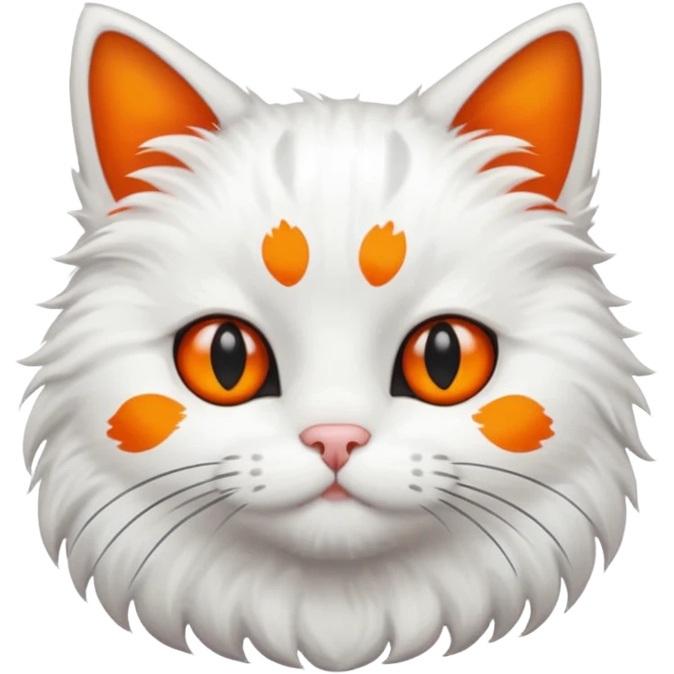 White cat with black and orange spots  emoji