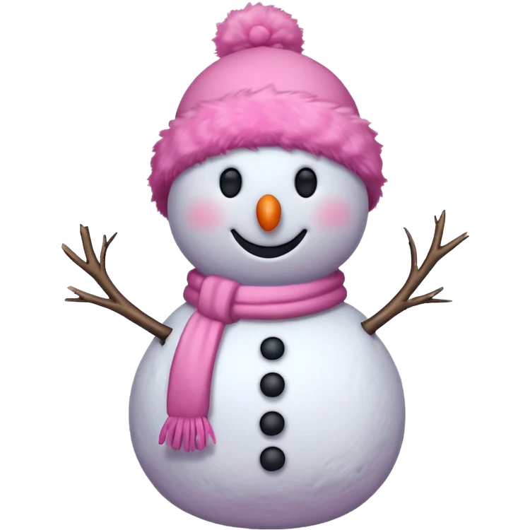 Pink snowman emoji
